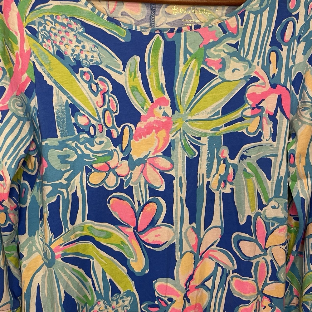 Lilly Pulitzer Dress Sz M Womens Marlowe Pop Up Jungle Hoppin Bright Tropical - Picture 4 of 7